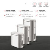 Stainless Steel Capsule Shape Galaxy Window Canister with Unbreakable Steel Lid, 1.2L