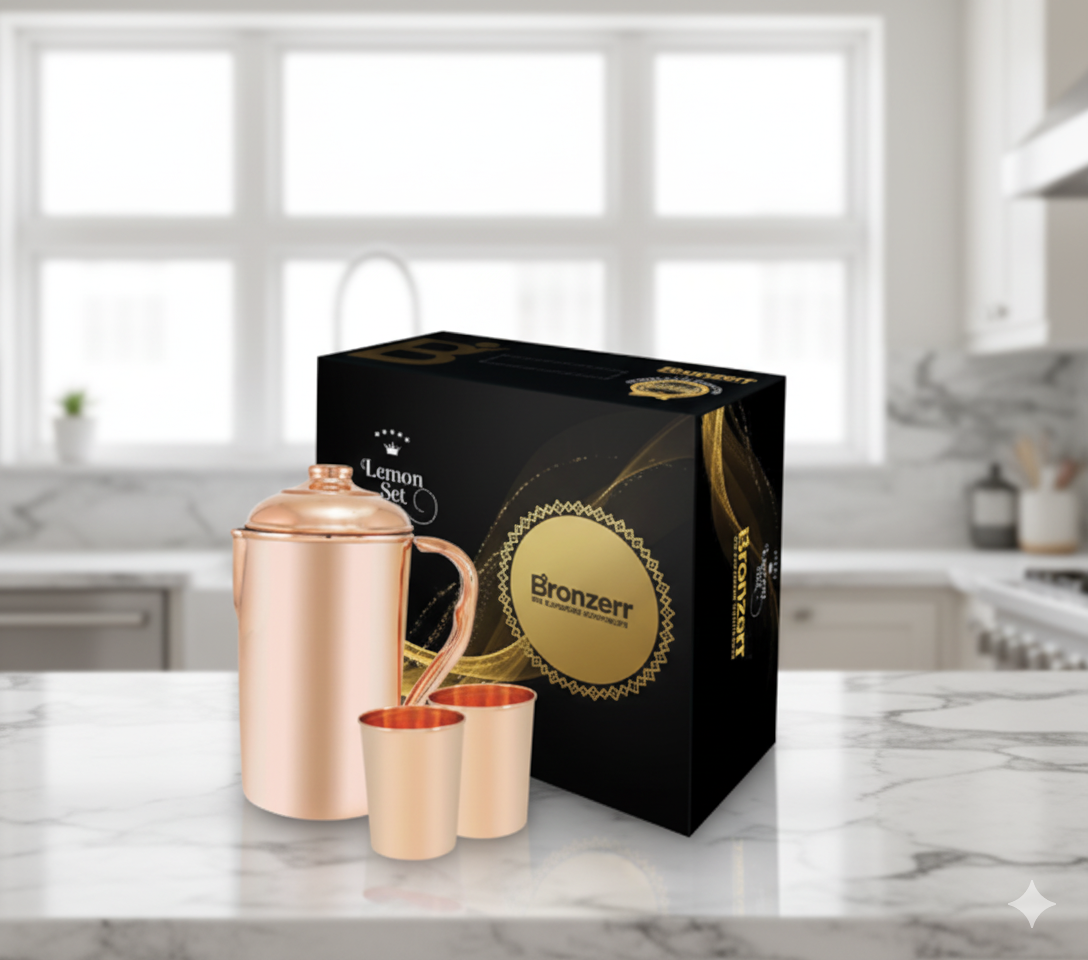 Lemon Glossy Copper Set - 3 Pcs