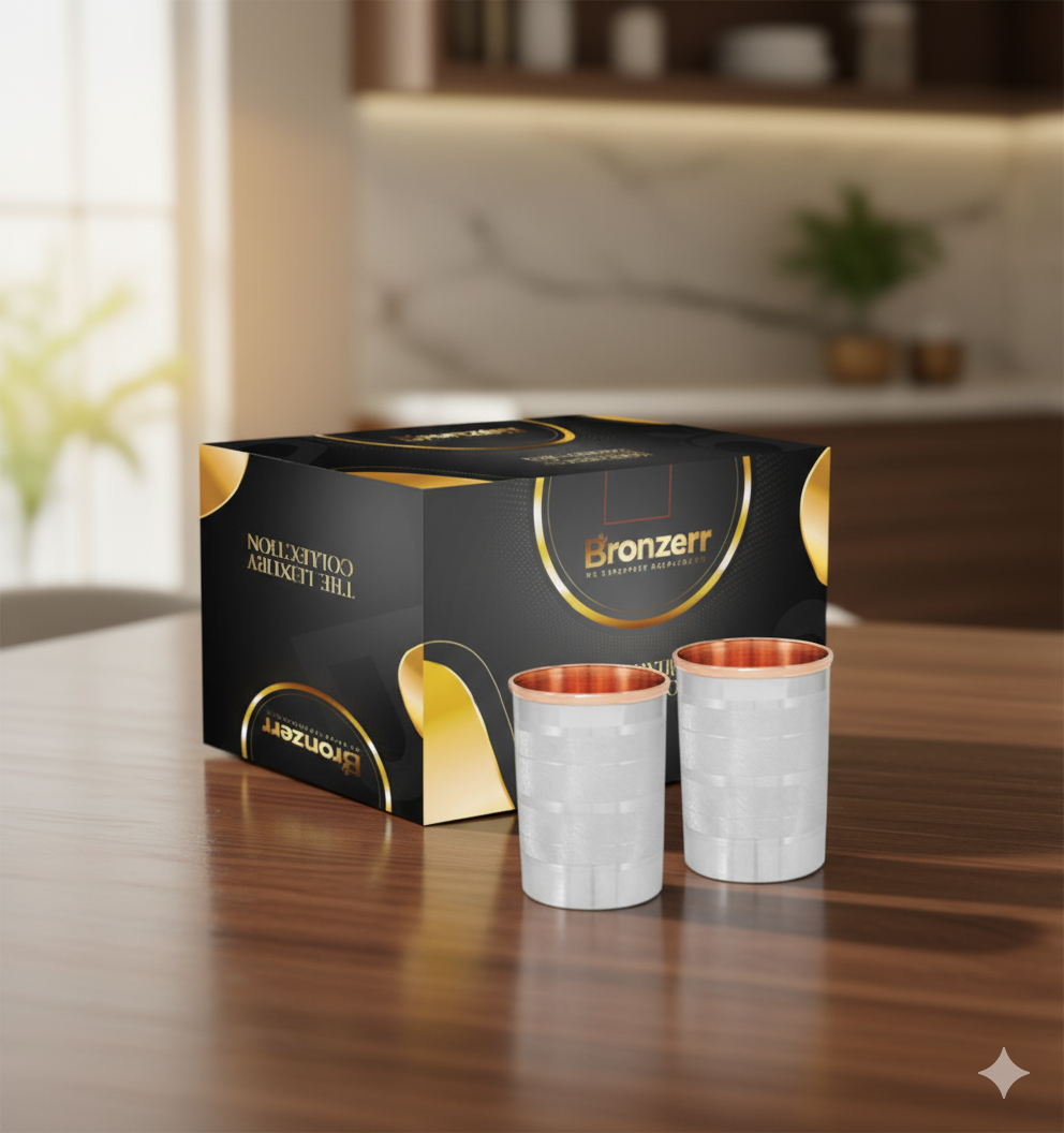 SS Copper Tumbler Set