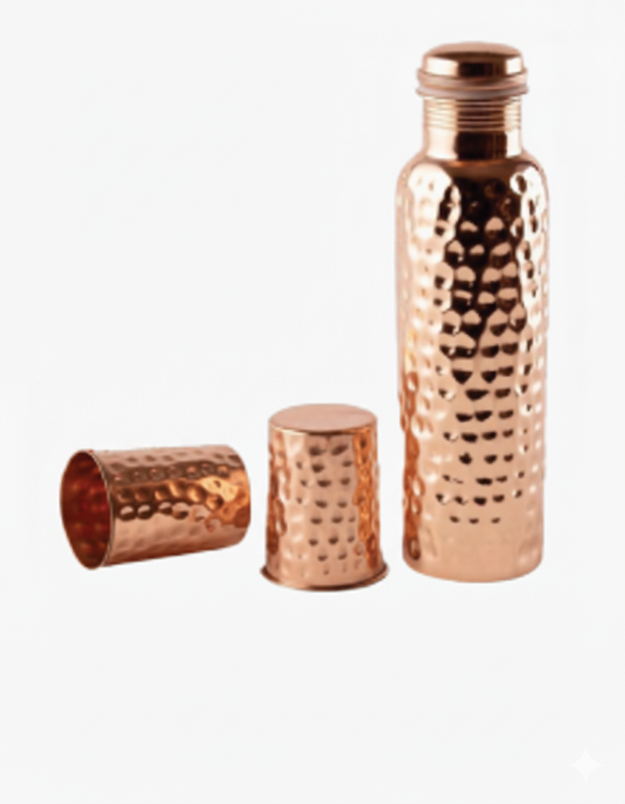 Regalea Hammered Ember Copper Bottle Set