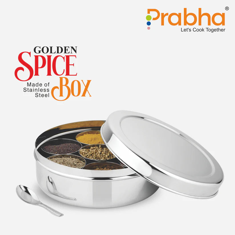 Stainless Steel Golden Spice Box - Best for Home & Kitchen