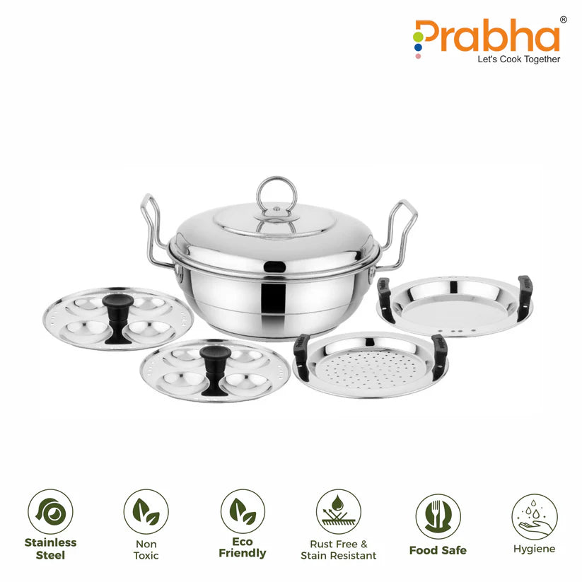 Grace IB Mini Multi Kadhai Plain With 4 Plates