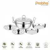 Grace IB Mini Multi Kadhai Plain With 4 Plates
