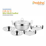 Prabha Grace IB Mini Multi Kadhai Hammered 20cm (4 Plates)