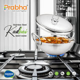 Magnum Capsule Bottom Hammered Kadhai With Lid – 2.4L, 24cm