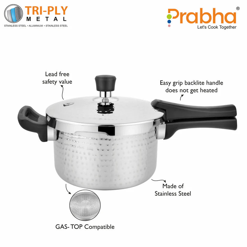 Triply Whizz Hammered Pressure Cooker – 2.5L