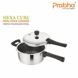 Stainless Steel Tri-Ply Hexa Cube Pressure Cooker – 6L