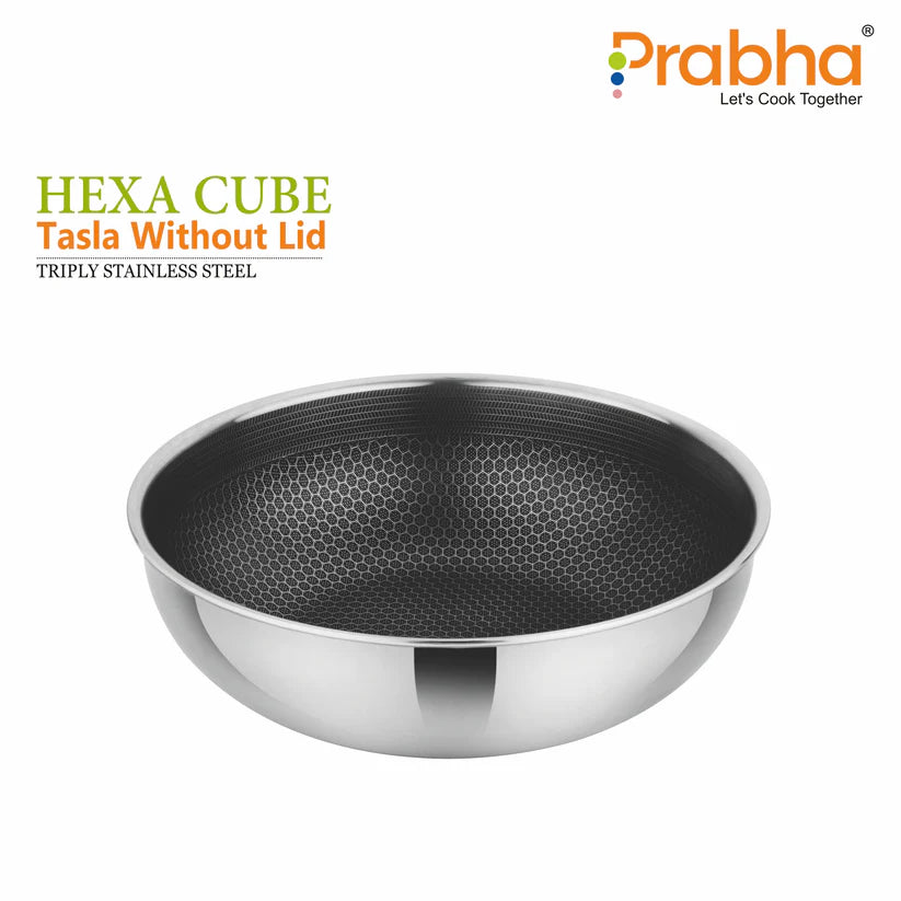 Tri-ply Hexa Cube Tasla Without Lid – 3.5L, 26cm