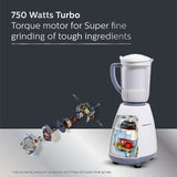 750W Mixer Grinder with 4 Jars & Leakproof Pulp Extractor | HL7701/01 - Powerful Juicing and Grinding for Hard Fruits