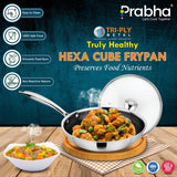 Tri-ply Hexa Cube Frypan With Lid – 0.9L, 20cm