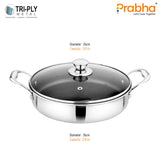 Prabha Tri-ply Hexa Cube Sauté Pan With Lid – 2L, 24cm