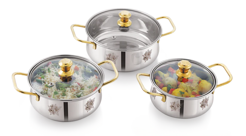 IB Blossom Handi Hammered With Glass Lid 1100ml