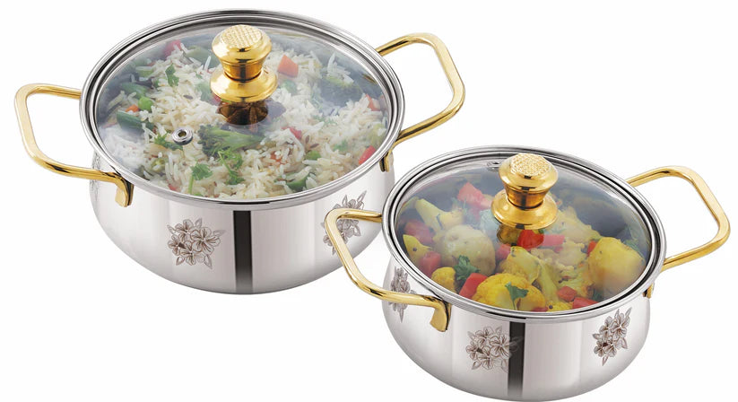 IB Blossom Handi Hammered With Glass Lid 1100ml