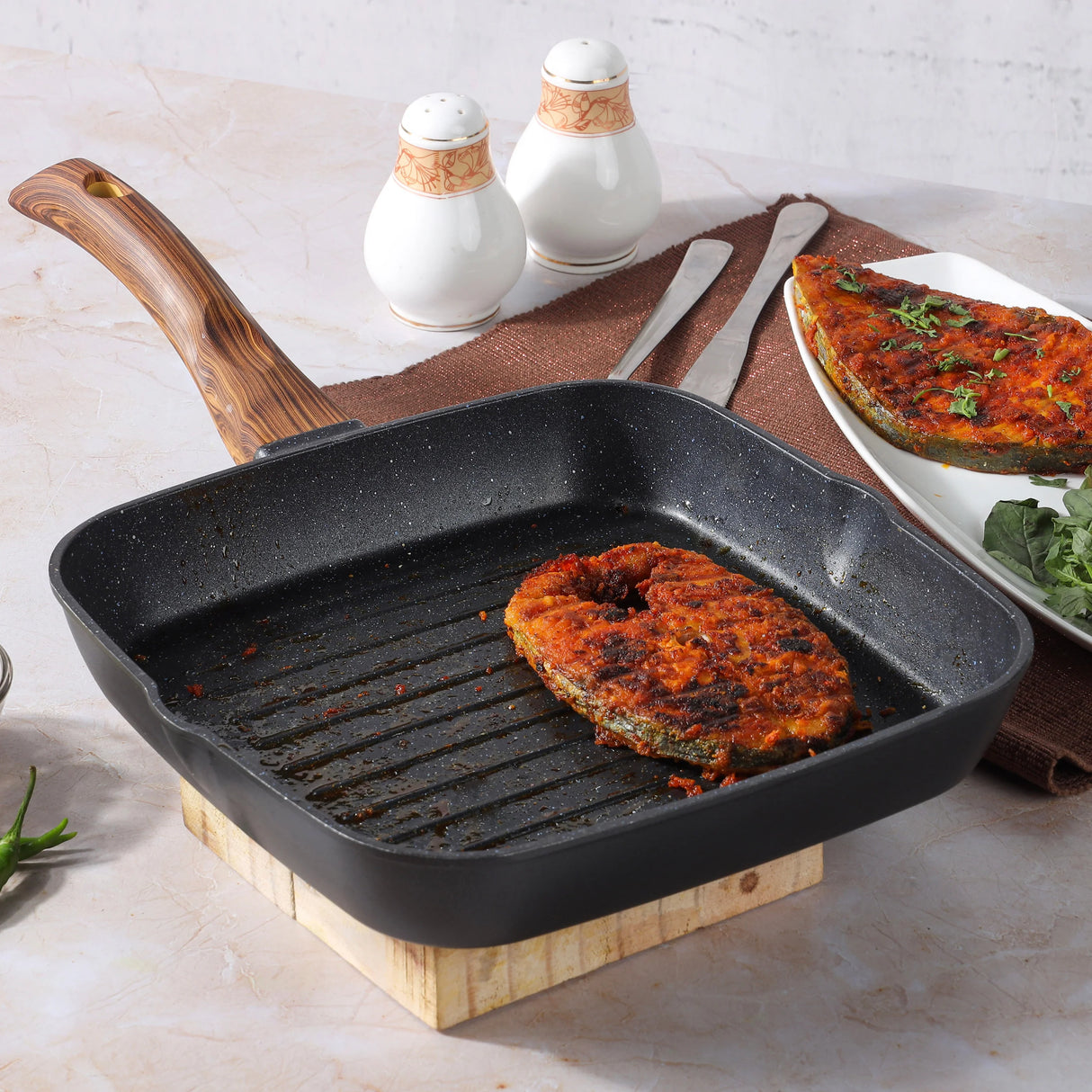 Zest Plus Die Cast Aluminium Grill Pan - 24 cm