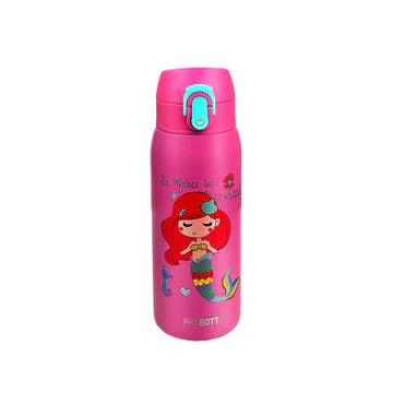Champ 390ml Kids Thermos Flask – Stainless Steel Vacuum Insulated Water Bottle with One-Click Flip Lid, Leak-Proof, Grey | PB 390-02
