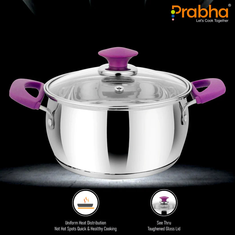 Ib Marina Casserole With Glass Lid 3Pcs Set (1100ML + 1500ML + 1900ML)