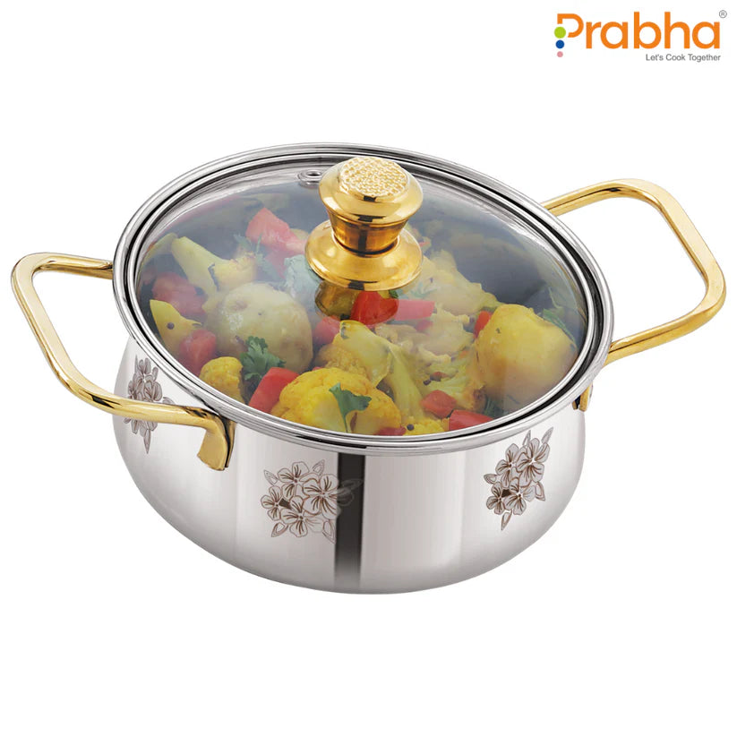 IB Blossom Handi Hammered With Glass Lid 1100ml