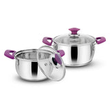 Ib Marina Casserole With Glass Lid 2Pcs Set (1100ML + 1500ML)