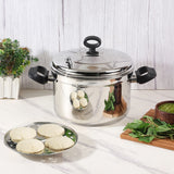 Classic Stainless Steel Idli Maker Cooker – 6 Deep Plates