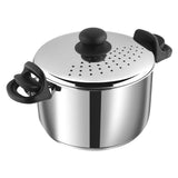 Stainless Steel Pasta Pot and Rice Cooker with Strainer Lid - 4 Litre