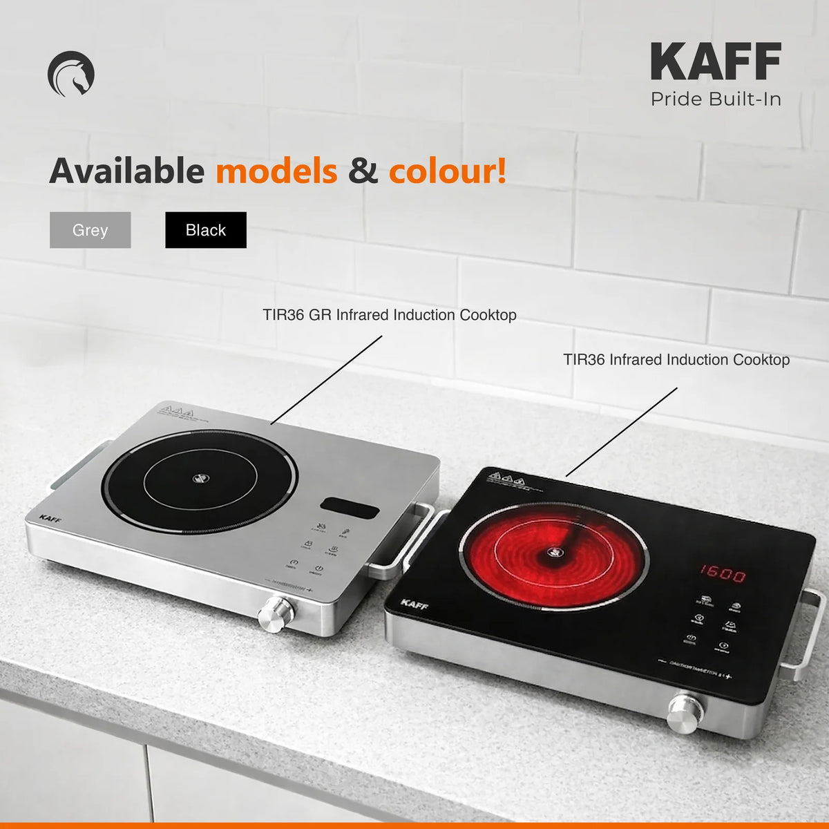 TIR36 Infrared Induction Cooktop with 3 Presets, 2200W Power & Touch + Knob Control