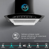 CHD-IMC60FLE-MBL-Curved Wall Mounted Chimney IntelliMotion 60 cm