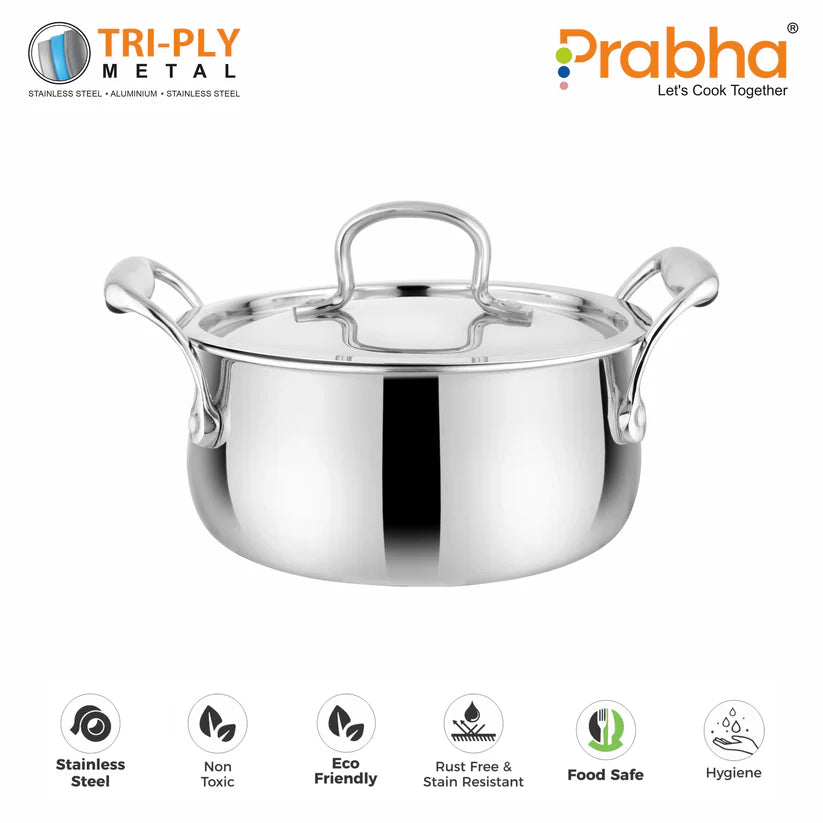 Prima Triply Kalash Casserole With Lid – 4.2L, 24cm