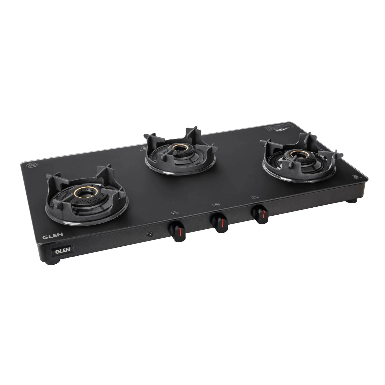 3 Burner Matte Finish Glass Gas Stove with High Flame Brass Burner (CT1038SLCPBLMG)