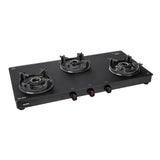 3 Burner Matte Finish Glass Gas Stove with High Flame Brass Burner (CT1038SLCPBLMG)
