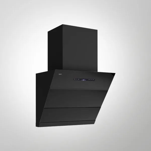 LYNN 75 DC Wall Mounted Chimney – Filterless Auto Clean, 1600 m³/h Airflow, Black Glass Finish