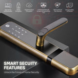 Zuri Smart Lock (Antique Bronze) with 5 way unlocking (Fingerprint, PIN, RFID, Manual Key) and Built-in Bluetooth