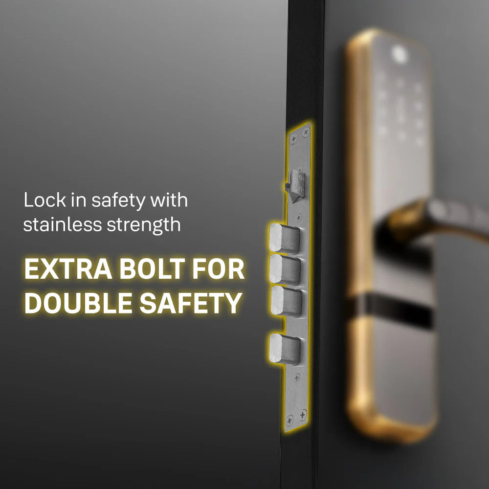 Zuri Smart Lock (Antique Bronze) with 5 way unlocking (Fingerprint, PIN, RFID, Manual Key) and Built-in Bluetooth