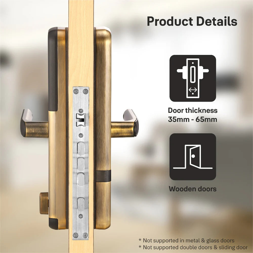 Zuri Smart Lock (Antique Bronze) with YWLOL Digital Wardrobe Lock