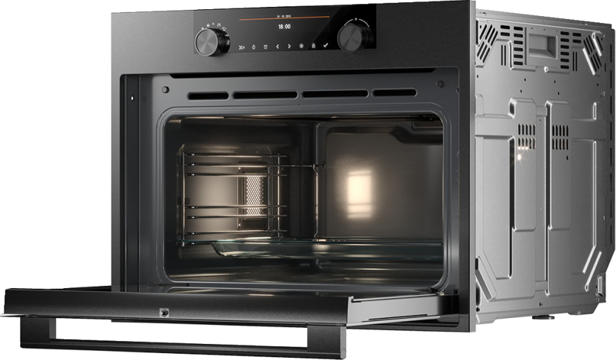 OM8487B Built-In Solo Microwave Oven Black Stainless Steel 538.60.250