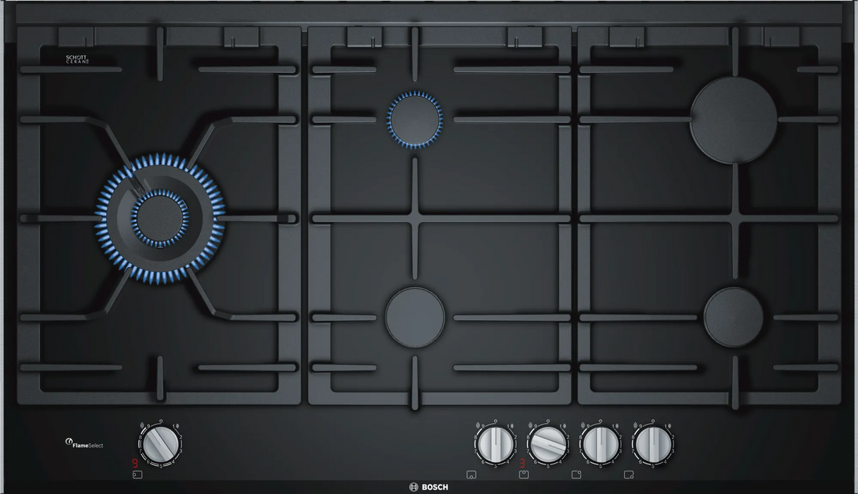 Series 8 Gas hob 90 cm Ceramic, Black PRS9A6D70I