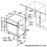 Built In Dishwasher iQ500 Series with 15 Place Settings (Home Connect) SN55HS01MI