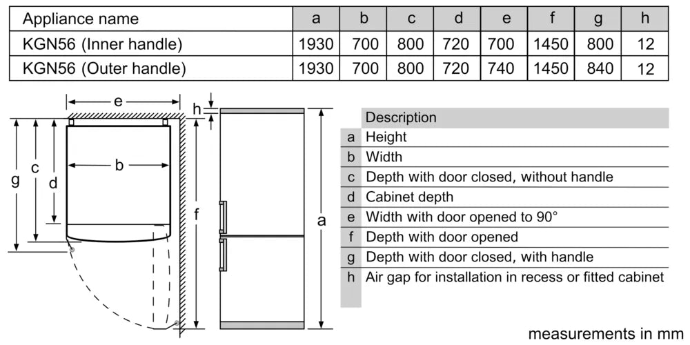 IQ300 Free-Standing Fridge-Freezer With Freezer at Bottom 193 x 70 cm Brushed Black Steel Anti-Fingerprint  KG56NCX41I