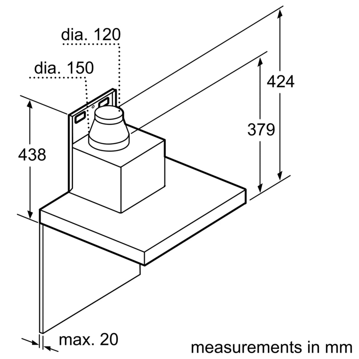 Series 8 Wall-Mounted Cooker Hood 90 cm Stainless Steel DWB91PR50I (Home Connect)