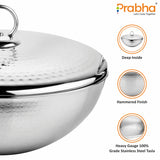 Magnum Capsule Bottom Hammered Tasla With Lid – 3.4L, 28cm