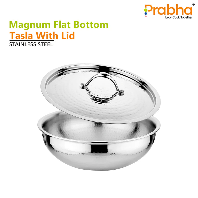 Magnum Flat Bottom Hammered Tasla Without Lid – 3.4L, 26cm