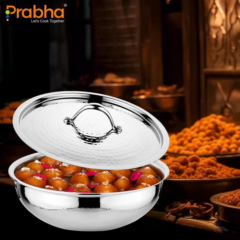 Magnum Flat Bottom Hammered Tasla Without Lid – 3.4L, 26cm