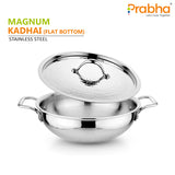 Magnum Flat Bottom Hammered Kadhai With Lid – 2.9L, 24cm