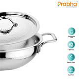 Magnum Flat Bottom Hammered Kadhai With Lid – 2.9L, 24cm