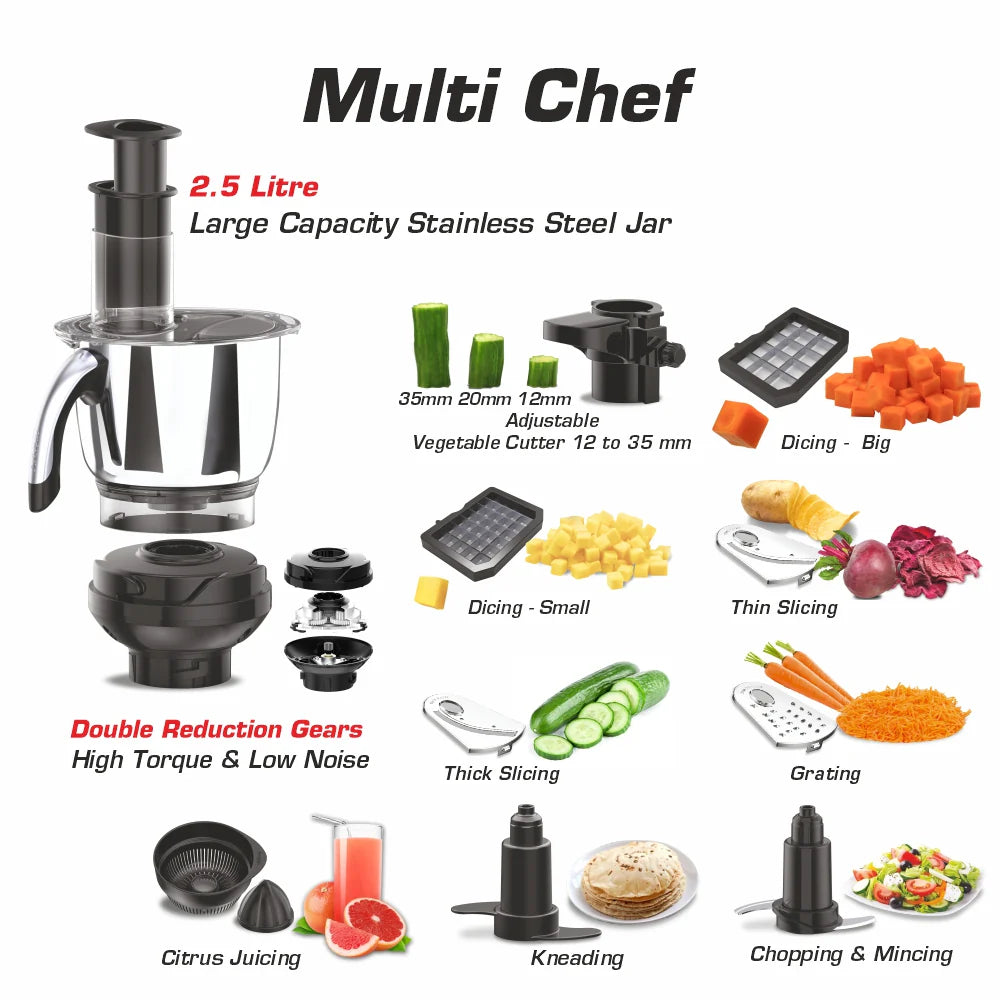 Tusker 750W Mixer Grinder with 6 Jars (Black)