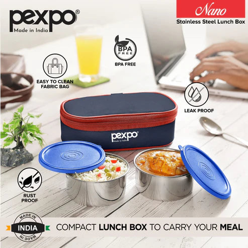 Pexpo Nano Steel Lunch box blue 250