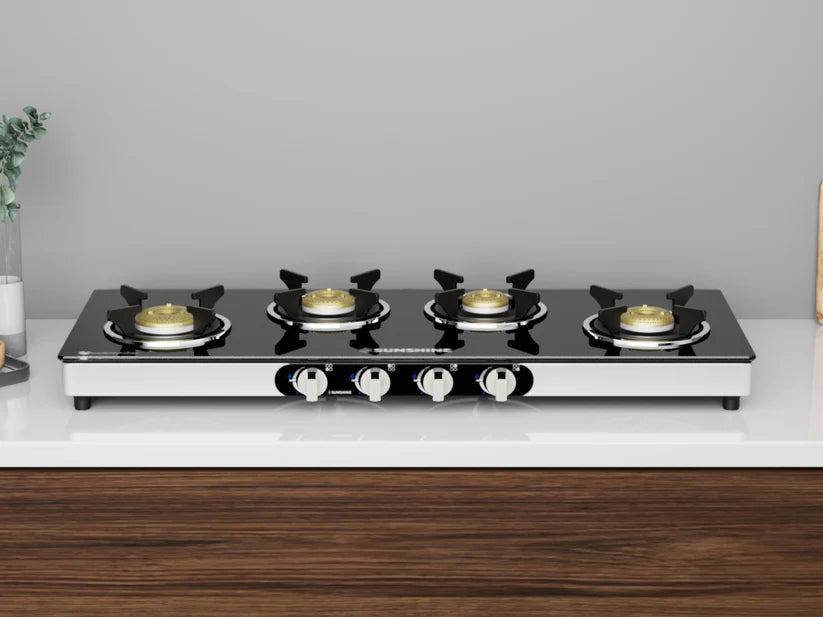 Olympic 4 Burner Gas Stoves Manual Ignition Glass Top