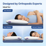 Ultimate Deep Sleep Pillow 4 Inch with Gel Cloud Memory Foam for Neck & Shoulder Support