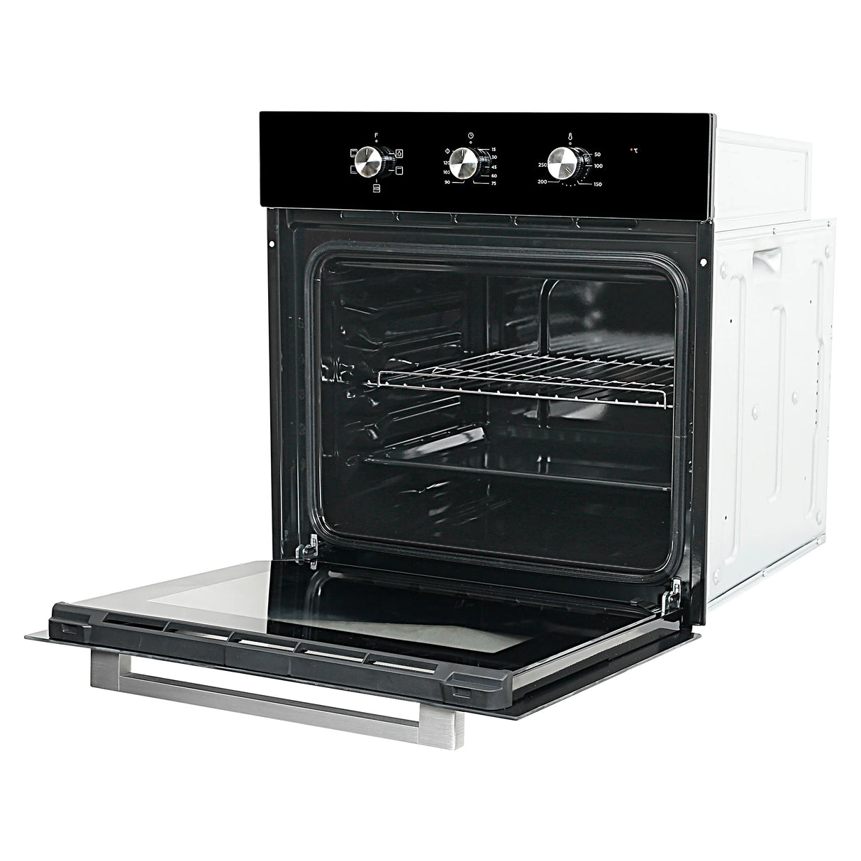 FBIO 80L 5F BK Built-In Electric Oven with 5 Cooking Functions & Black Glass Finish