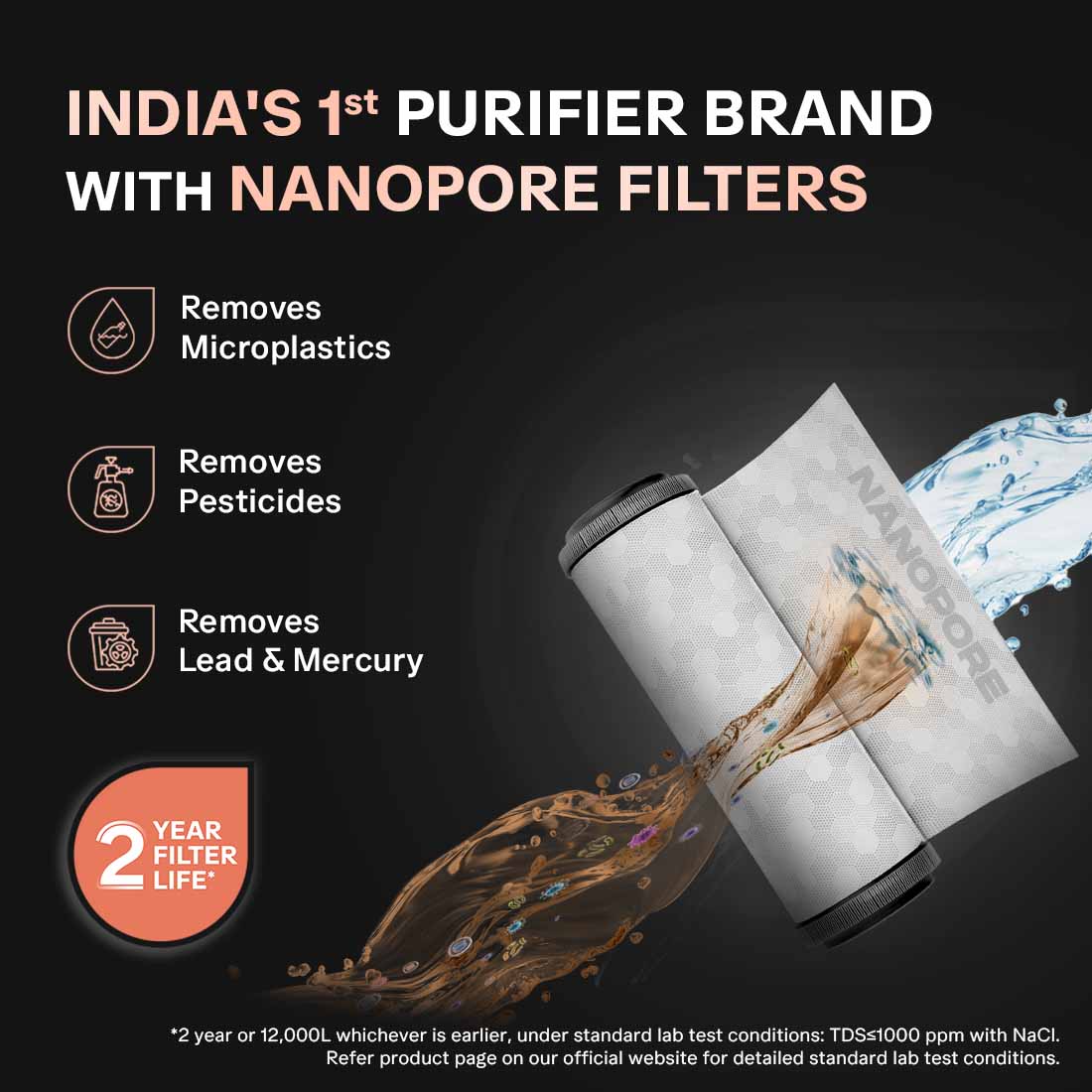 Designo UTC RO+UV 2X Water Purifier | 2 Year Filter Life | With Mega Sediment Filter