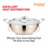 Prima Triply Deep Kadhai With Lid – 8.75L, 34cm